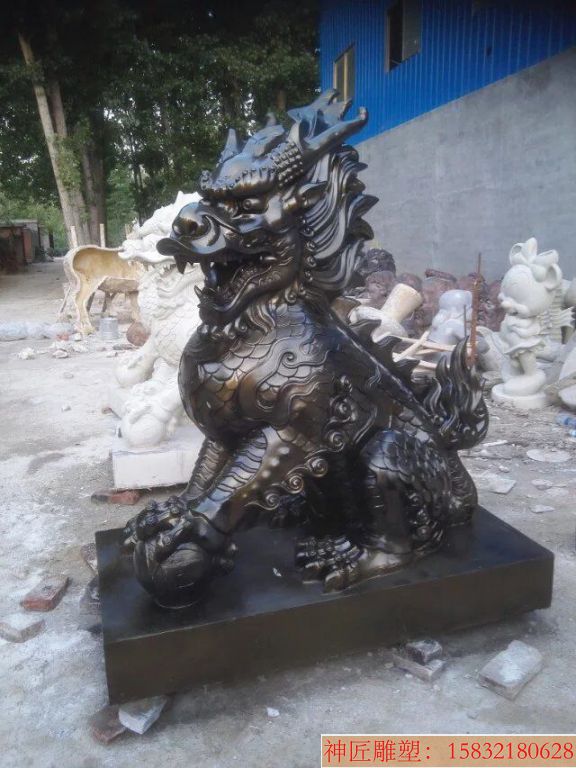 玻璃钢动物雕塑 麒麟雕塑 玻璃钢防铜动物雕塑（8)