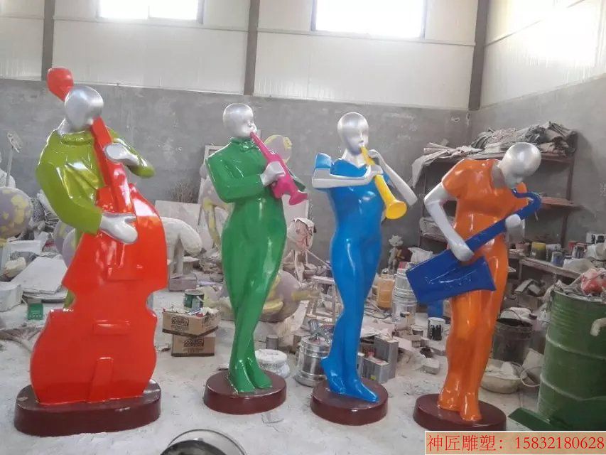 玻璃钢人物雕塑 城市景观雕塑 广场人物雕塑 吹拉弹唱雕塑制作(3) 玻璃钢人物雕塑 城市景观雕塑 广场人物雕塑 吹拉弹唱雕塑制作(3)