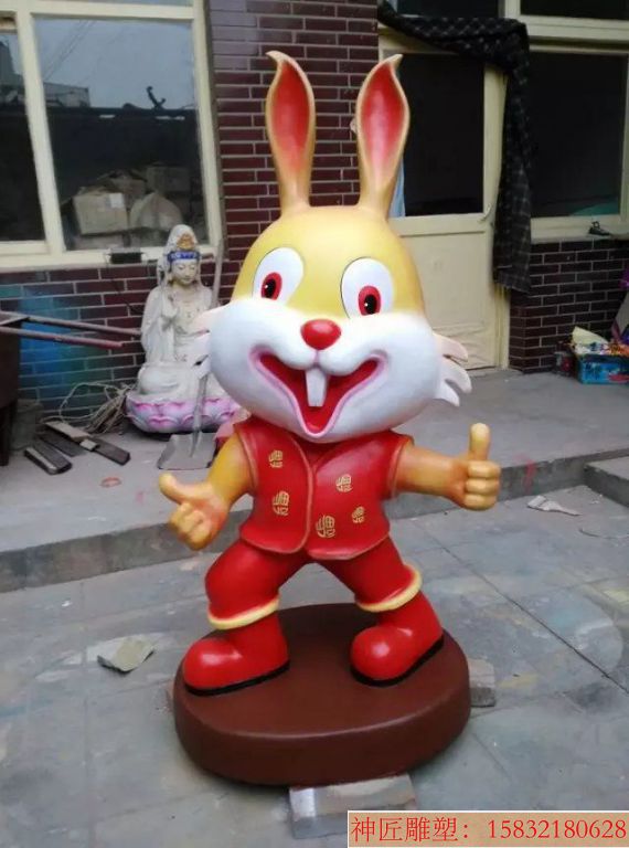 十二生肖卡通雕塑 小白兔 十二生肖卡通雕塑 小白兔
