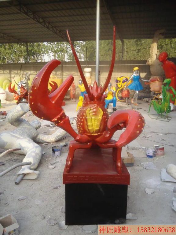 龙虾雕塑 动物雕塑 海域城市卡通雕塑 游乐园卡通雕塑(3)