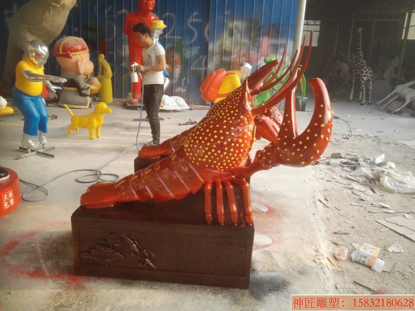 龙虾雕塑 动物雕塑 海域城市卡通雕塑 游乐园卡通雕塑