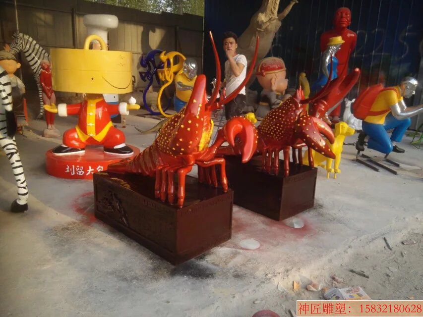 龙虾雕塑 动物雕塑 海域城市卡通雕塑 游乐园卡通雕塑(4)