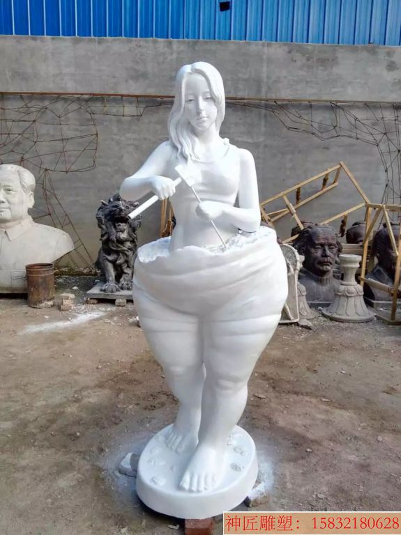 塑造自己 玻璃钢人物雕塑 艺术雕塑制作（20