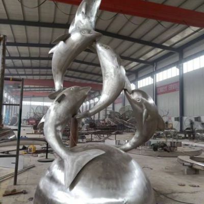 不锈钢海豚雕塑 动物雕塑厂家