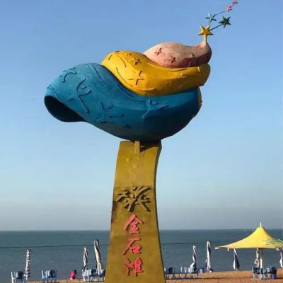 玻璃钢仿真海螺雕塑 海洋生物海螺雕塑 沙滩雕塑
